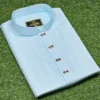 Plain Jamdani Punjabi Sky Blue