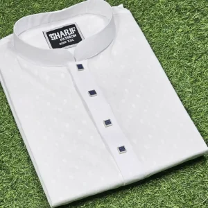 Plain Jamdani Punjabi White