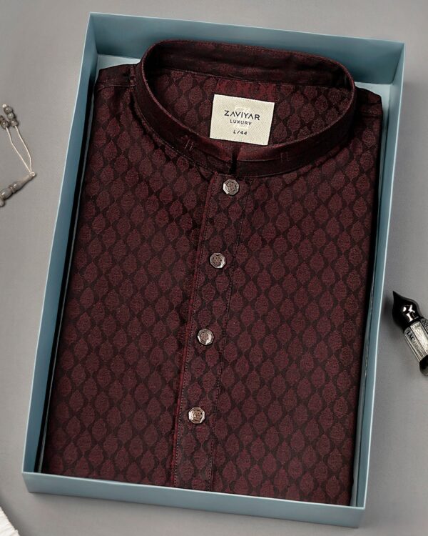 Jacquard Punjabi Maroon