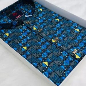 Printed Punjabi Dark Blue